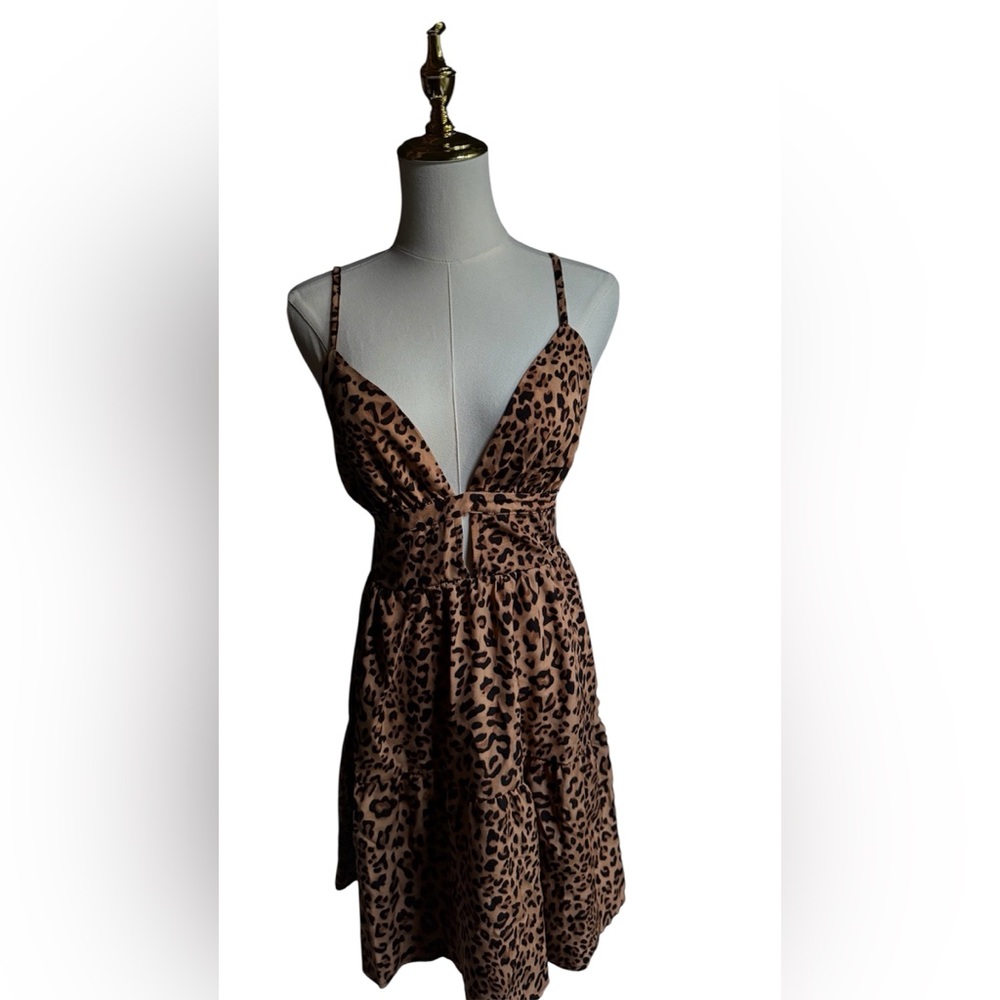 Leopard Print Spaghetti Strap Dress